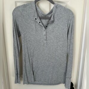 Aerie Gray Waffle Knit Long Sleeve